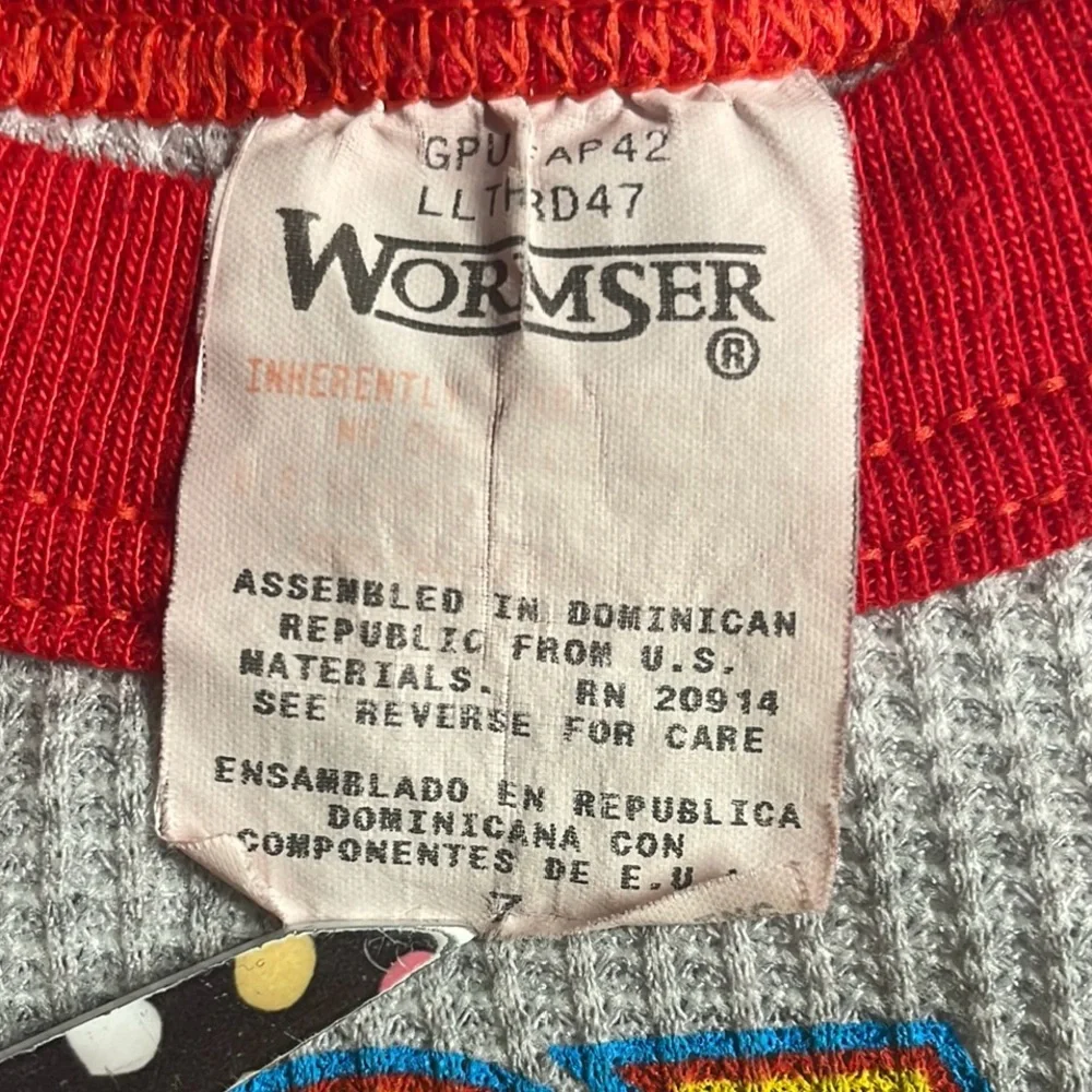 Vintage 90s Thomas the Tank Engine unisex Wormser 2pc Thermal Pajama Set Size 7